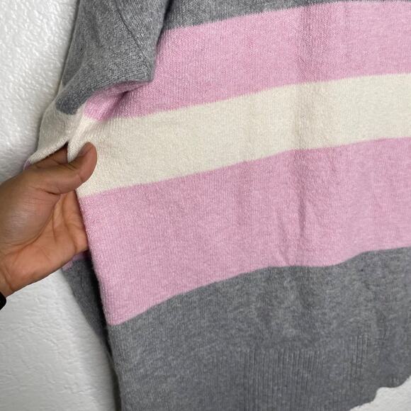 Marled Reunited Clothing Womens Sweater Size XL Cowl Neck Gray Striped Pullover - Picture 12 of 16